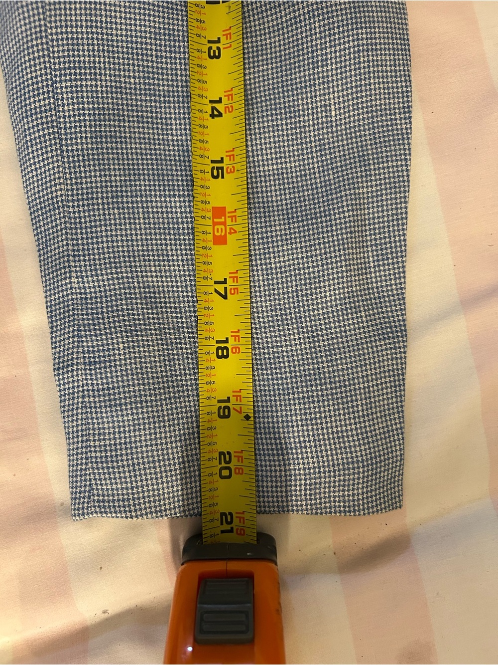 Talbots Women Petites Blue Houndstooth 100% Linen Blazer Women’s Size 10 - Picture 6 of 11